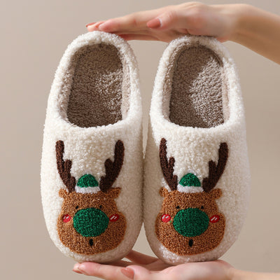 Cozy Christmas Elk Winter Slippers