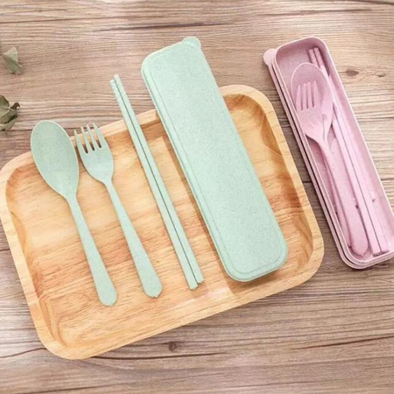 Portable Wheat Straw Tableware Set