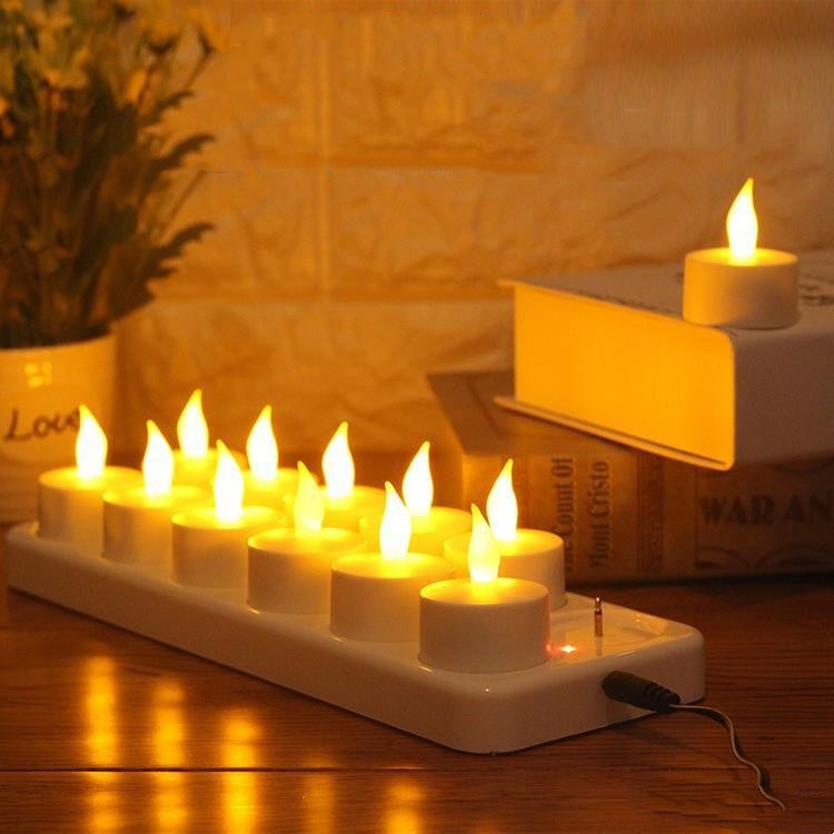 LED Rechargeable Flickering Tea Lights