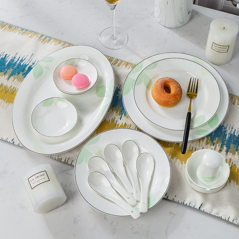 Porcelain Tableware Set for Modern Households