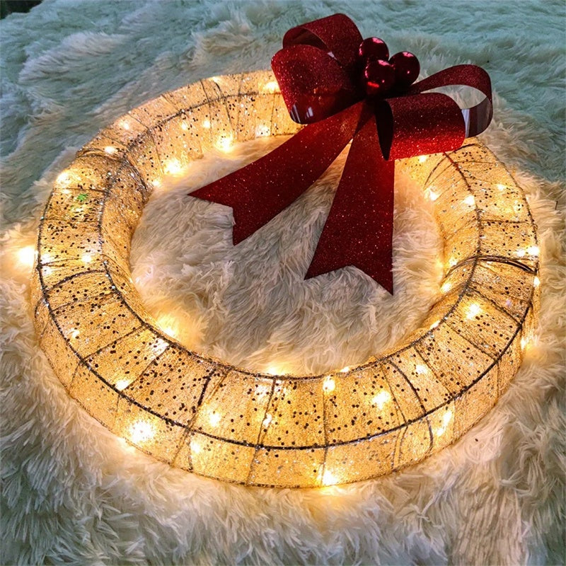 Christmas LED Luminous Garland with Bowknot