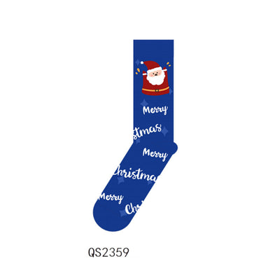 Blue Minimalist Elk Christmas Stockings