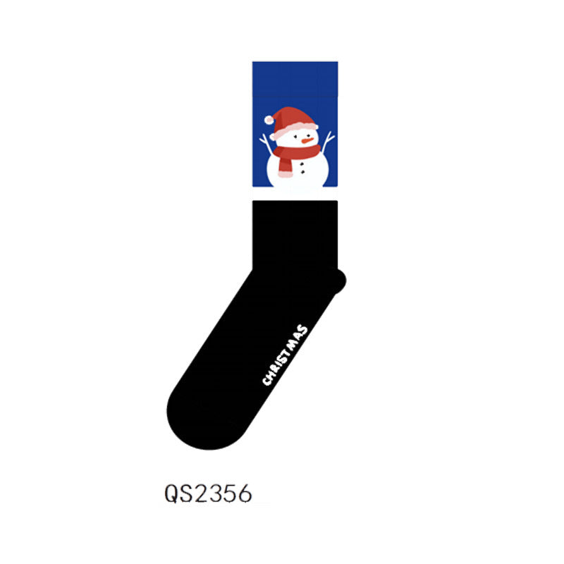 Blue Minimalist Elk Christmas Stockings