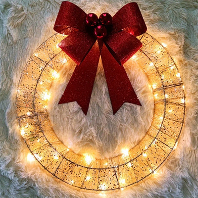 Christmas LED Luminous Garland with Bowknot